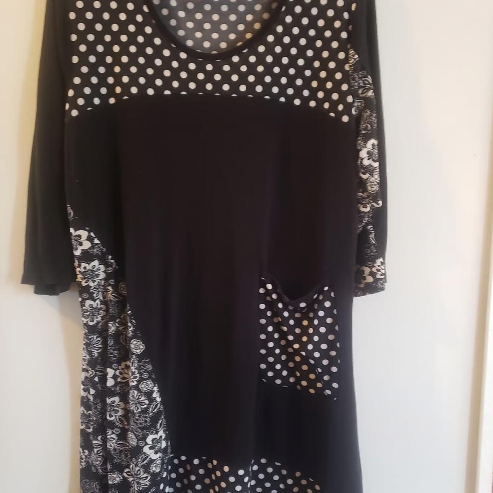 Womens aster black white polka dots above knee dress xlarge